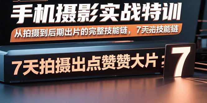 手机摄影实战特训，从拍摄到后期出片的完整技能链，7天拍出点赞大片