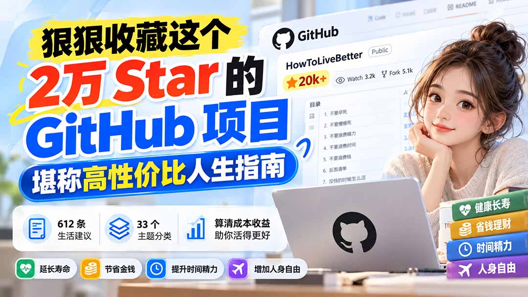 狠狠收藏这个 2 万 Star 的 GitHub 项目，堪称高性价比人生指南。