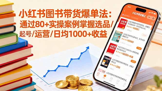 小红书图书带货爆单法:通过80+实操案例掌握选品/起号/运营/日均1000+收益