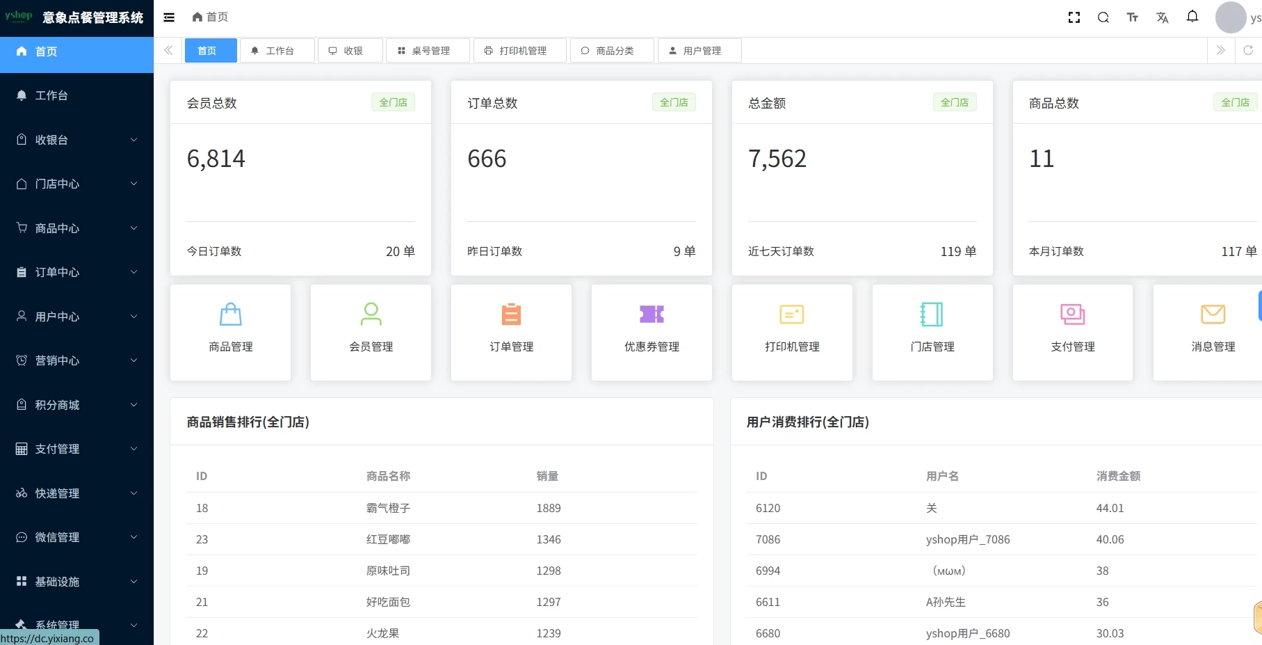 意象桌面扫码点餐系统小程序源码 开源可商用