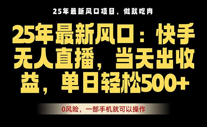 25年最新无人直播玩法，当天秒出单，一部手机就可操作