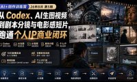 AI+创作训练营26年第5期-更新:从Codex、AI生图视频到剧本分镜与电影感短片,跑通个人IP商业闭环