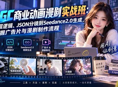 AIGC商业动画漫剧实战班-更新:从底层逻辑、JSON分镜到Seedance2.0生成,掌握广告片与漫剧制作流程