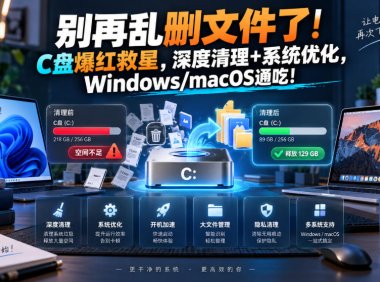 别再乱删文件了!C盘爆红救星,深度清理+系统优化,Windows/macOS通吃!
