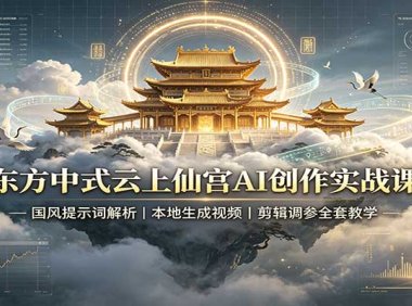 东方中式云上仙宫AI创作实战课:国风提示词解析,本地生成视频,剪辑调参全套教学