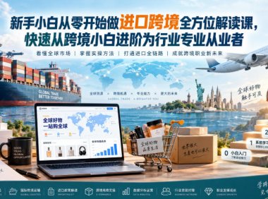 新手小白从零开始做进口跨境全方位解读课，快速从跨境小白进阶为行业专业从业者