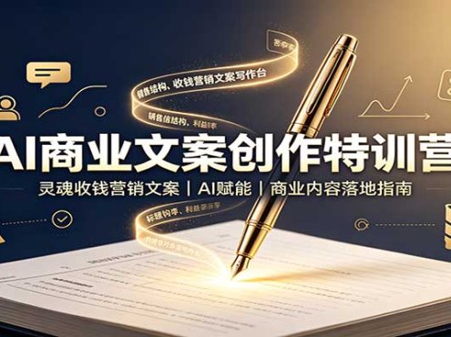 AI商业文案创作特训营：灵魂收钱营销文案，AI赋能，商业内容落地指南