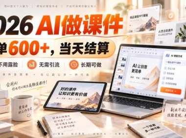 2026 AI做课件，一单600+，当天结算，不用露脸，无需引流，长期可做【揭秘】