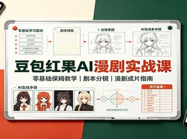 豆包红果AI漫剧实战课:零基础保姆教学,剧本分镜,漫剧成片指南