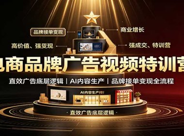 电商品牌广告视频特训:直效广告底层逻辑,AI内容生产,品牌接单变现全流程