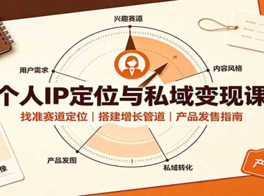 个人IP定位与私域变现课:找准赛道定位,搭建增长管道,产品发售指南