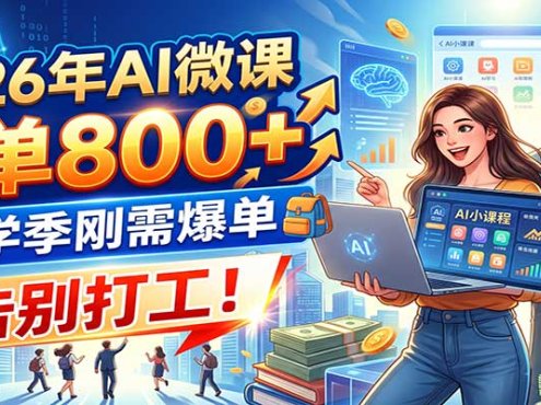 2026年AI微课，一单800+，开学季刚需爆单，告别打工！