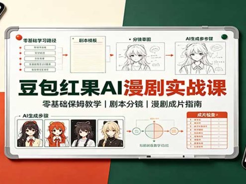 豆包红果AI漫剧实战课：零基础保姆教学，剧本分镜，漫剧成片指南