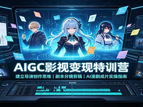 AIGC影视变现特训营：建立导演创作思维，剧本分镜剪辑，AI漫剧成片实操指南