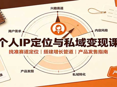 个人IP定位与私域变现课：找准赛道定位，搭建增长管道，产品发售指南
