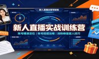 新人直播实战训练营:账号精准定位,账号搭建运维,涨粉峰值留人技巧