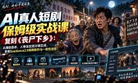 AI真人短剧保姆级实战课,复刻《丧尸下乡》:从爆款剧本、人物设定到分镜生成,掌握Seedance2.0视频制作与一致性流程