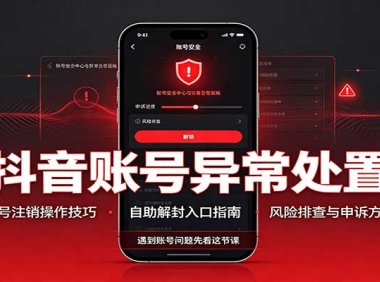 抖音账号异常处置,账号注销操作技巧,自助解封入口