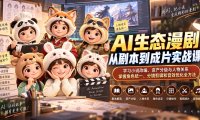 AI生态漫剧从剧本到成片实战课:学习小说改编、资产分级与人物关系,掌握角色统一、分镜剪辑和音效优化全方法