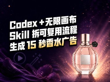 我把Amazon香水视频拆成Codex Skill:无限画布负责最后15秒