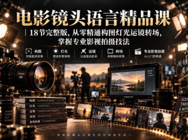 电影镜头语言精品课|18节完整版,从零精通构图灯光运镜转场,掌握专业影视拍摄技法