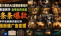 某大佬的AI温情故事短片赛道教学,自带自然流量,条条爆款,新手也能蹭流量红利,涨粉接广告变现(更新)