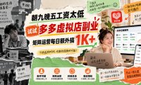 朝九晚五工资太低,试试多多虚拟店副业,矩阵运营每日额外搞1K+【揭秘】