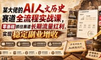某大佬的AI人文历史赛道全流程实战课,零基础抓住赛道长期流量红利,实现稳定副业增收(更新)