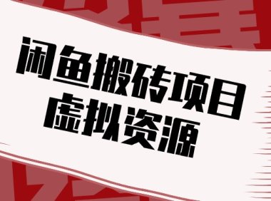 闲鱼虚拟资源搬砖副业,普通人可以做,低成本副业轻松月收益万元!