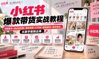 小红书爆款带货实战教程|对标账号+高点击封面+爆款标题+AI文案+精准截流+成交转化,从新手做到出单