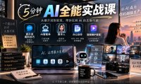 5分钟AI全能实战课|提示词高阶技巧+AI智能体+数字人+办公创作+短视频IP变现全教程