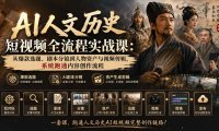 AI人文历史短视频全流程实战课-更新:从爆款选题、剧本分镜到人物资产与视频剪辑,系统跑通内容创作流程