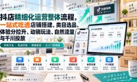 李哥电商-抖店精细化运营整体流程,一站式吃透店铺搭建、类目选品、体验分拉升、动销玩法、自然流量与千川投放