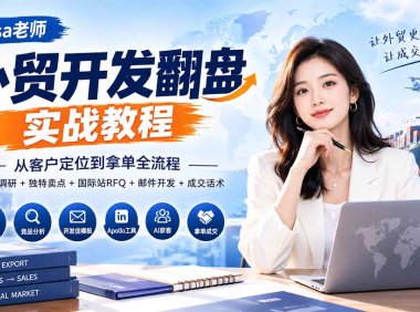 外贸开发翻盘实战教程|从客户定位到拿单全流程+竞争对手调研+独特卖点+国际站RFQ+邮件开发+成交话术