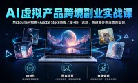 AI虚拟产品跨境副业实战课|Midjourney绘图+Adobe Stock图库上架+热门选题,跑通海外图库售图变现