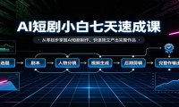 AI短剧小白七天速成课:从零起步掌握AI短剧制作,快速独立产出完整作品