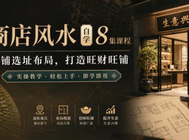 商店风水自学8集课程|店铺选址布局,打造旺财旺铺实操教学