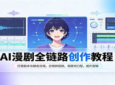 AI漫剧全链路创作教程:打磨剧本与静态分镜,分镜转视频,调音对口型,成片剪辑