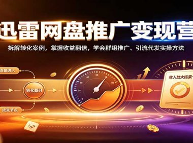 迅雷网盘推广变现营:拆解转化案例,掌握收益翻倍,学会群组推广、引流代发实操方法