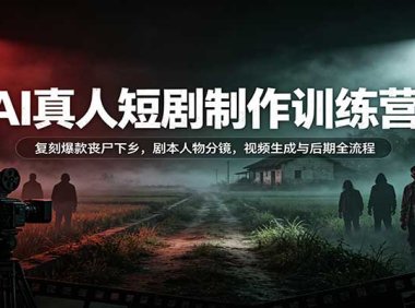 AI真人短剧制作训练营:复刻爆款丧尸下乡,剧本人物分镜,视频生成与后期全流程