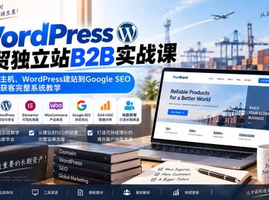 WordPress外贸独立站B2B实战课:从域名主机、WordPress建站到Google SEO与询盘获客完整系统教学