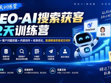 GEO-AI搜索获客12天训练营|AI知识库+客户问题挖掘+内容创作+收录优化,跑通精准获客成交闭环