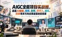 AIGC全能项目实战班,涵盖AI绘画、视频、音频、数字人、音乐、剪映等多方向全赛道落地变现课(更新)