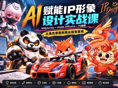 AI赋能IP形象设计实战课-无水印:Midjourney+Stable Diffusion+PS精修,从角色草图到商业视觉落地