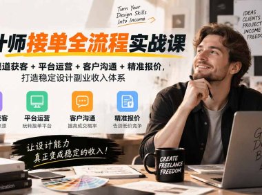 设计师接单全流程实战课-无水印|多渠道获客+平台运营+客户沟通+精准报价,打造稳定设计副业收入体系