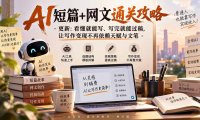AI短篇+网文通关攻略-更新0921:看懂就能写、写完就能过稿,让写作变现不再依赖天赋与文笔