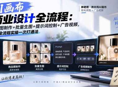 AI画布商业设计全流程:商品图制作+批量生图+提示词控制+广告视频,全流程实操一次打通法