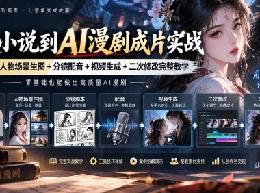 从小说到AI漫剧成片实战:写文+人物场景生图+分镜配音+视频生成+二次修改完整教学