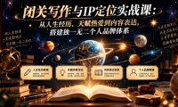 闭关写作与IP定位实战课:从人生经历、天赋热爱到内容表达,搭建独一无二个人品牌体系