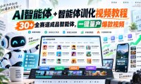 【无水印】AI智能体+智能体训化视频教程,30+全赛道成品智能体,一键量产爆款视频【更新】